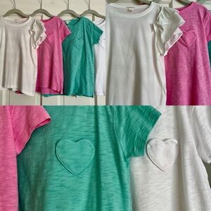 🩷🤍💚CREWCUTS tee-shirts! Barely worn and one NWT!💚🤍🩷 Sizes 8, 10, 12 🩷🤍💚